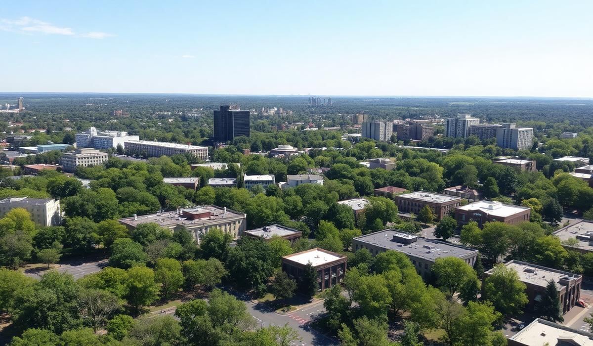 Aerial view of Silver Spring, Maryland